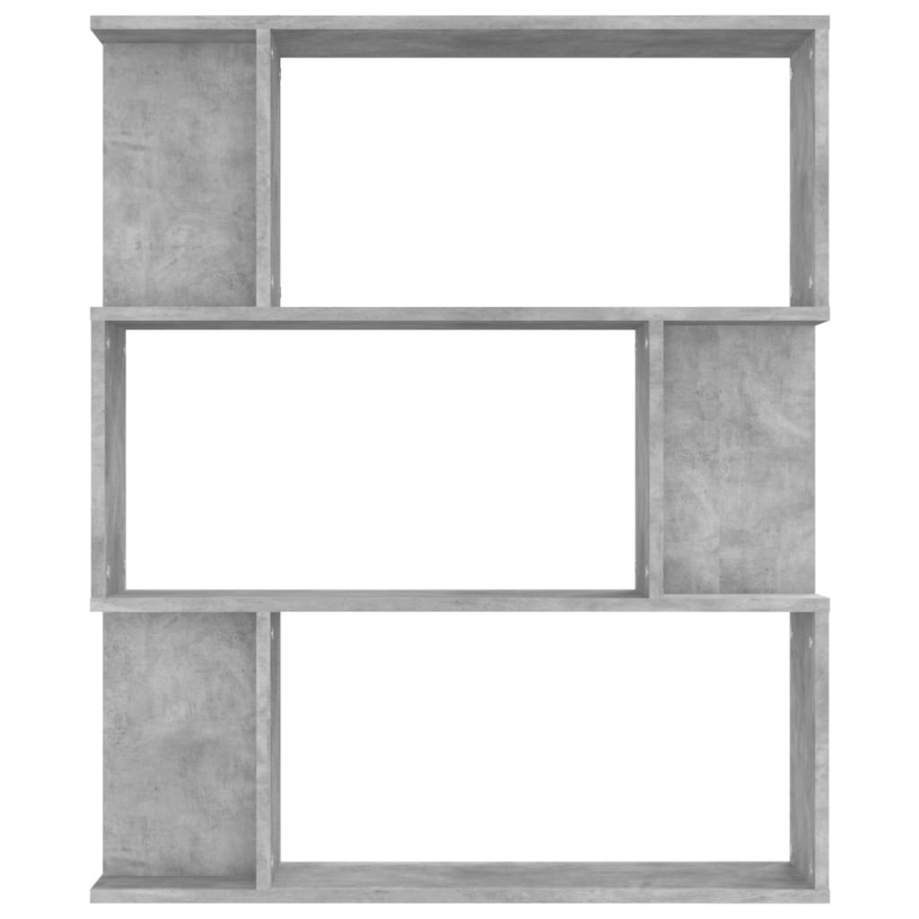 vidaXL Библиотека/разделител за стая, бетонно сива, 80x24x96 см, ПДЧ