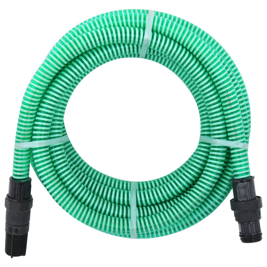vidaXL Смукателен маркуч с PVC конектори зелен 1" 4 м PVC