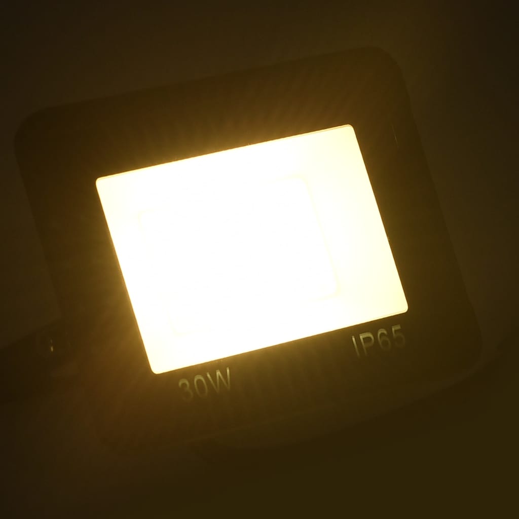 vidaXL LED прожектор, 30 W, топло бяло