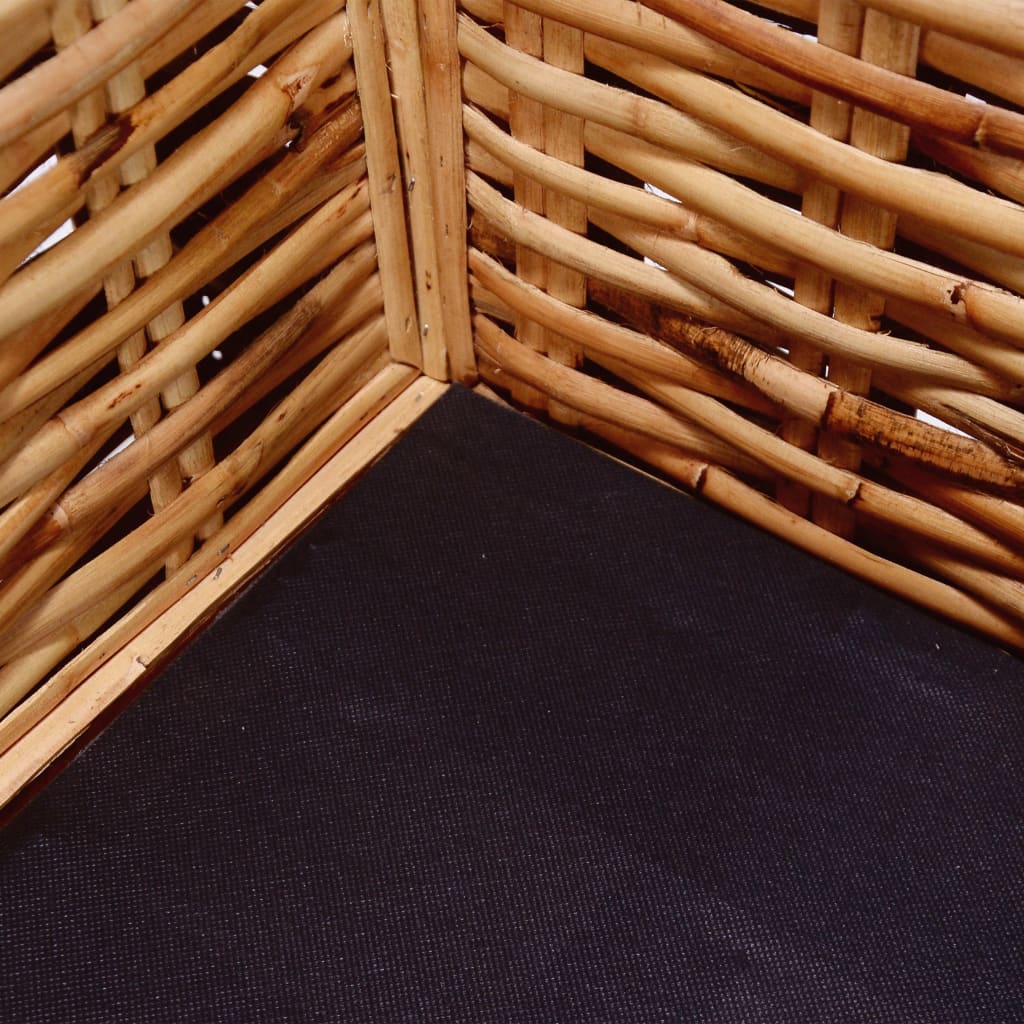vidaXL Комплект градински дивани с възглавници 2 части естествен ратан