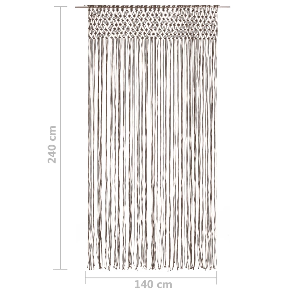 vidaXL Завеса макраме, таупе, 140x240 см, памук
