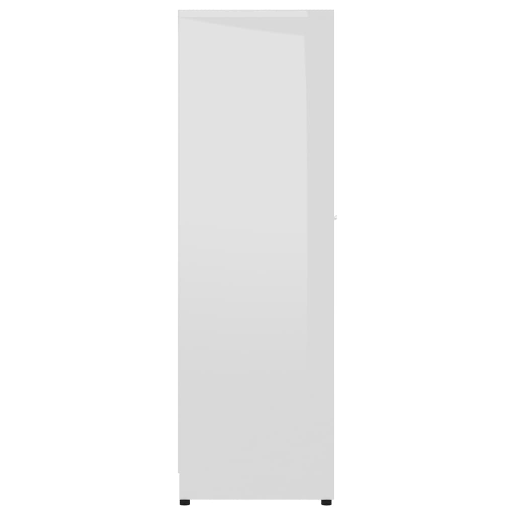 vidaXL Шкаф за баня, бял гланц, 30x30x95 см, ПДЧ