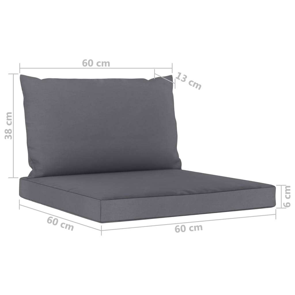 vidaXL 4-местен градински диван с възглавници антрацит