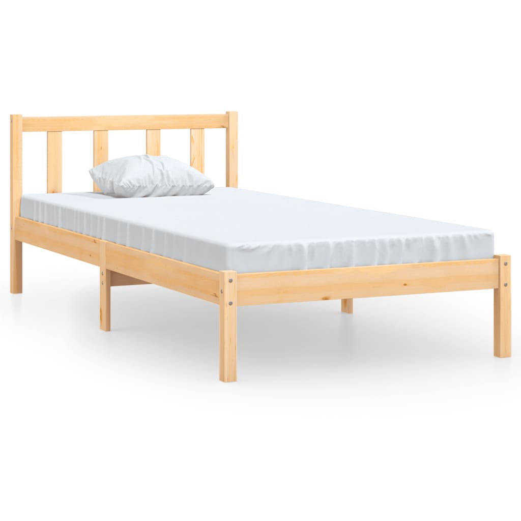 vidaXL Рамка за легло, бор масив, 90x190 см, Single