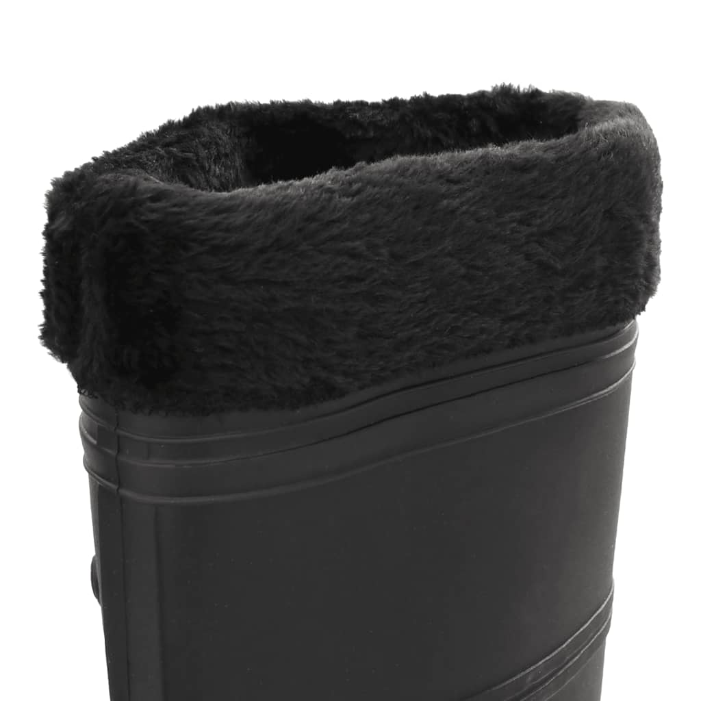 vidaXL Ботуши за дъжд с подвижни чорапи, черни, размер 38, PVC