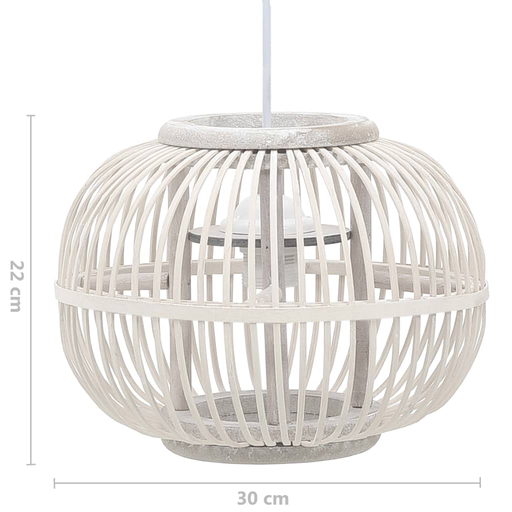 vidaXL Пенделна лампа, бяла, върба, 40 W, 30x22 см, глобус, E27