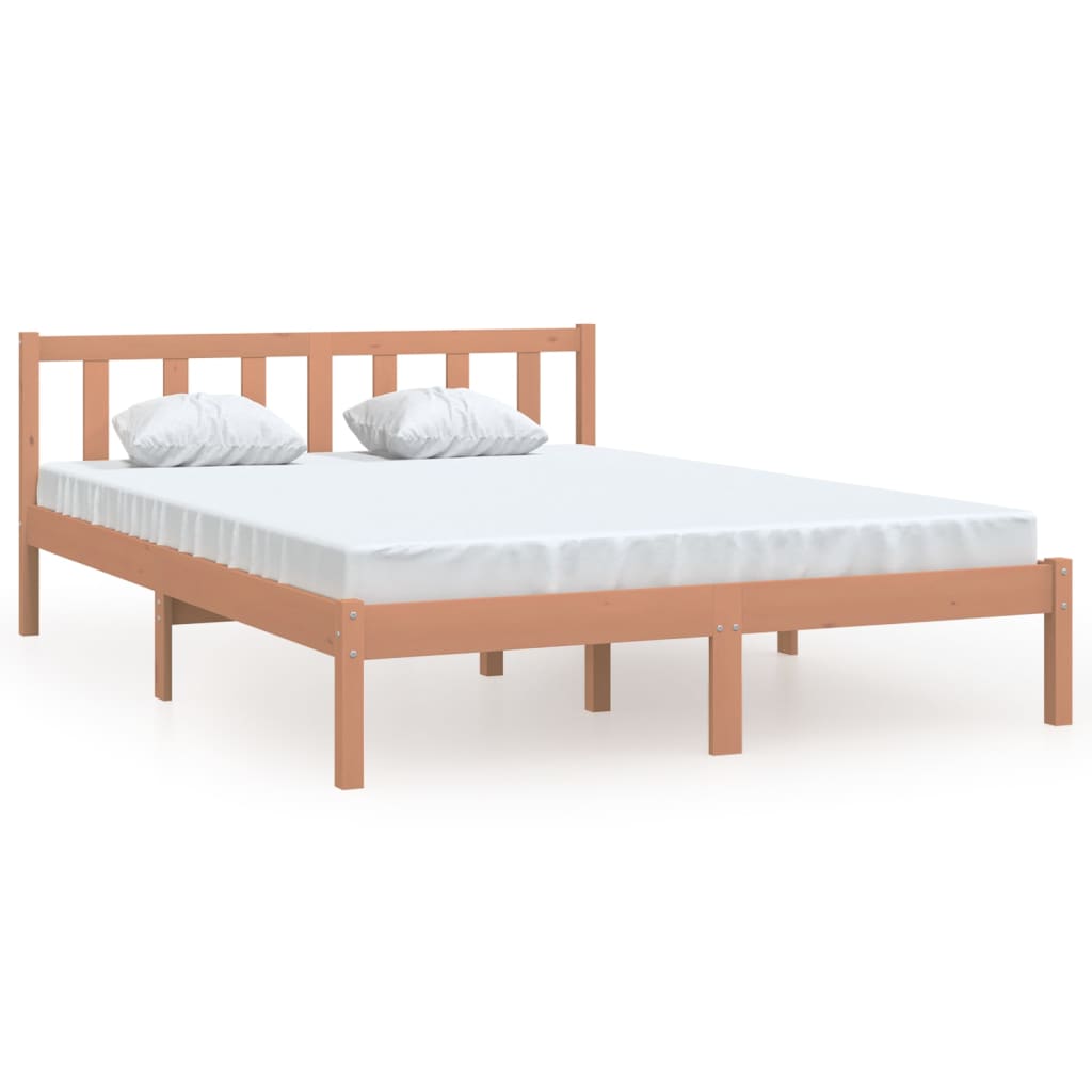 vidaXL Рамка за легло, меденокафява, бор, 120x190 см, Small Double