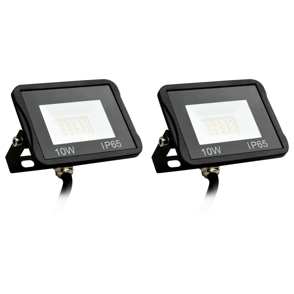 vidaXL LED прожектори, 2 бр, 10 W, студено бяло