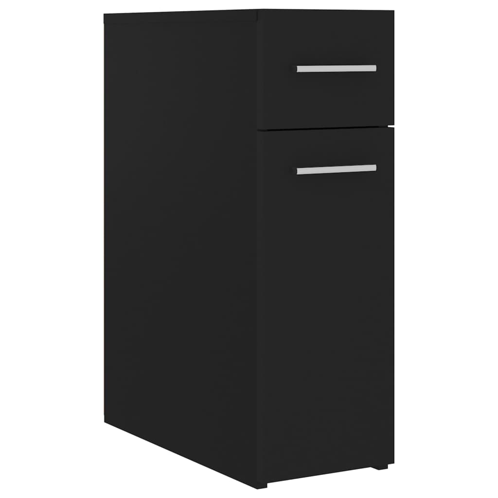 vidaXL Шкаф органайзър, черен, 20x45,5x60 см, ПДЧ