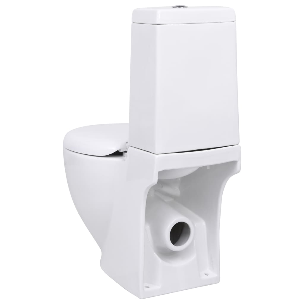 vidaXL Керамична тоалетна задно оттичане бяла