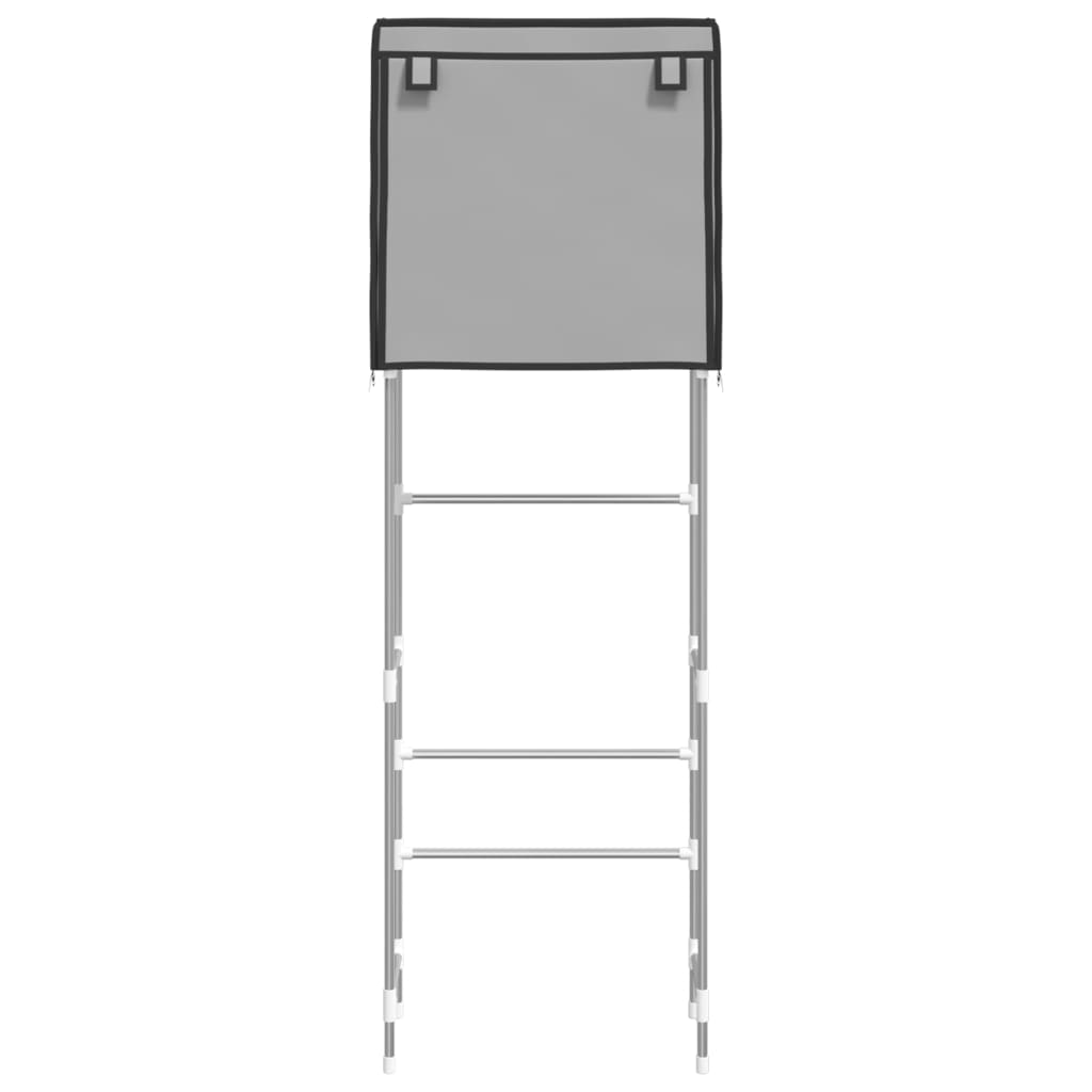 vidaXL 2-етажен рафт за над тоалетна сив 56x30x170 см желязо