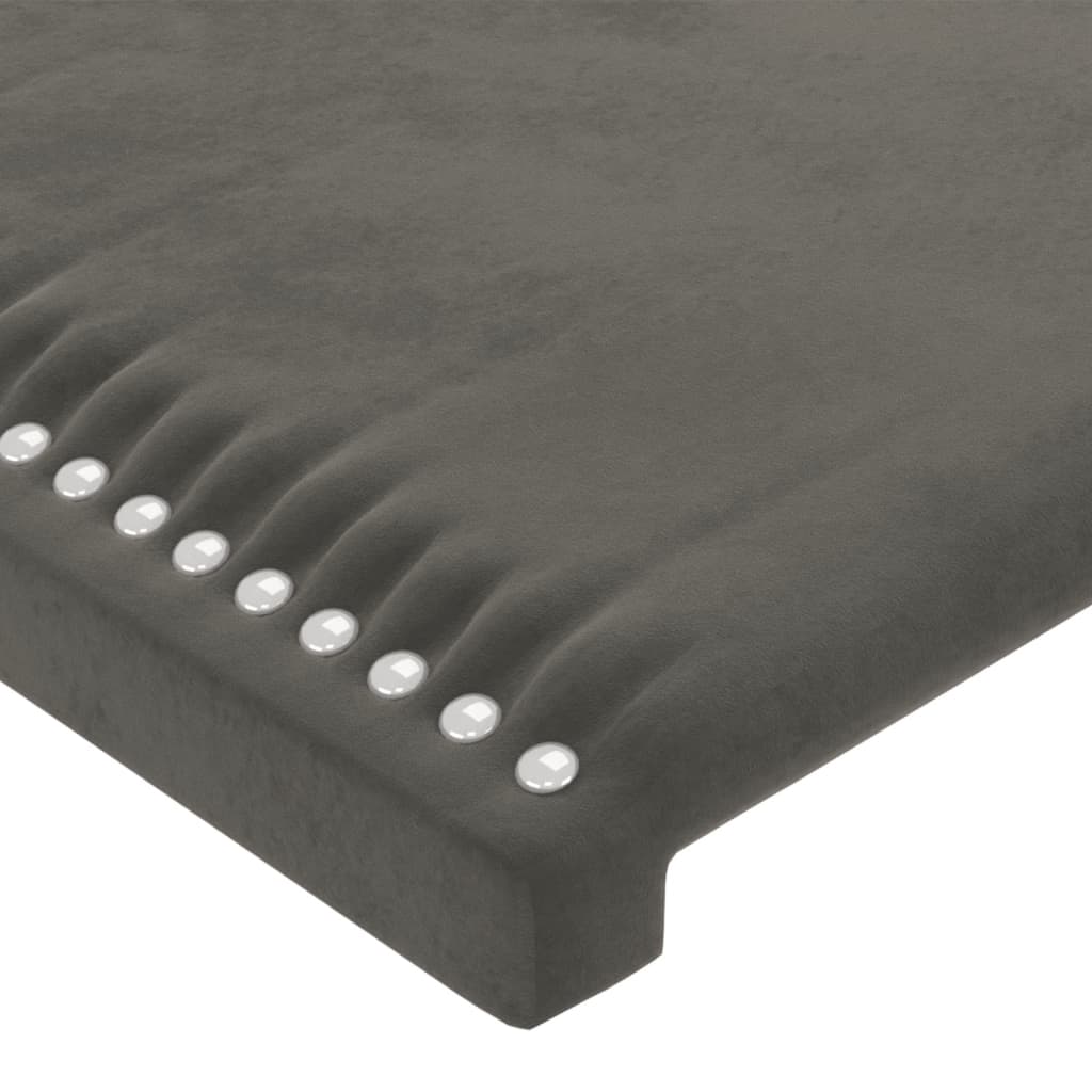 vidaXL Горна табла за легло с уши, тъмносива, 147x23x78/88 см, кадифе
