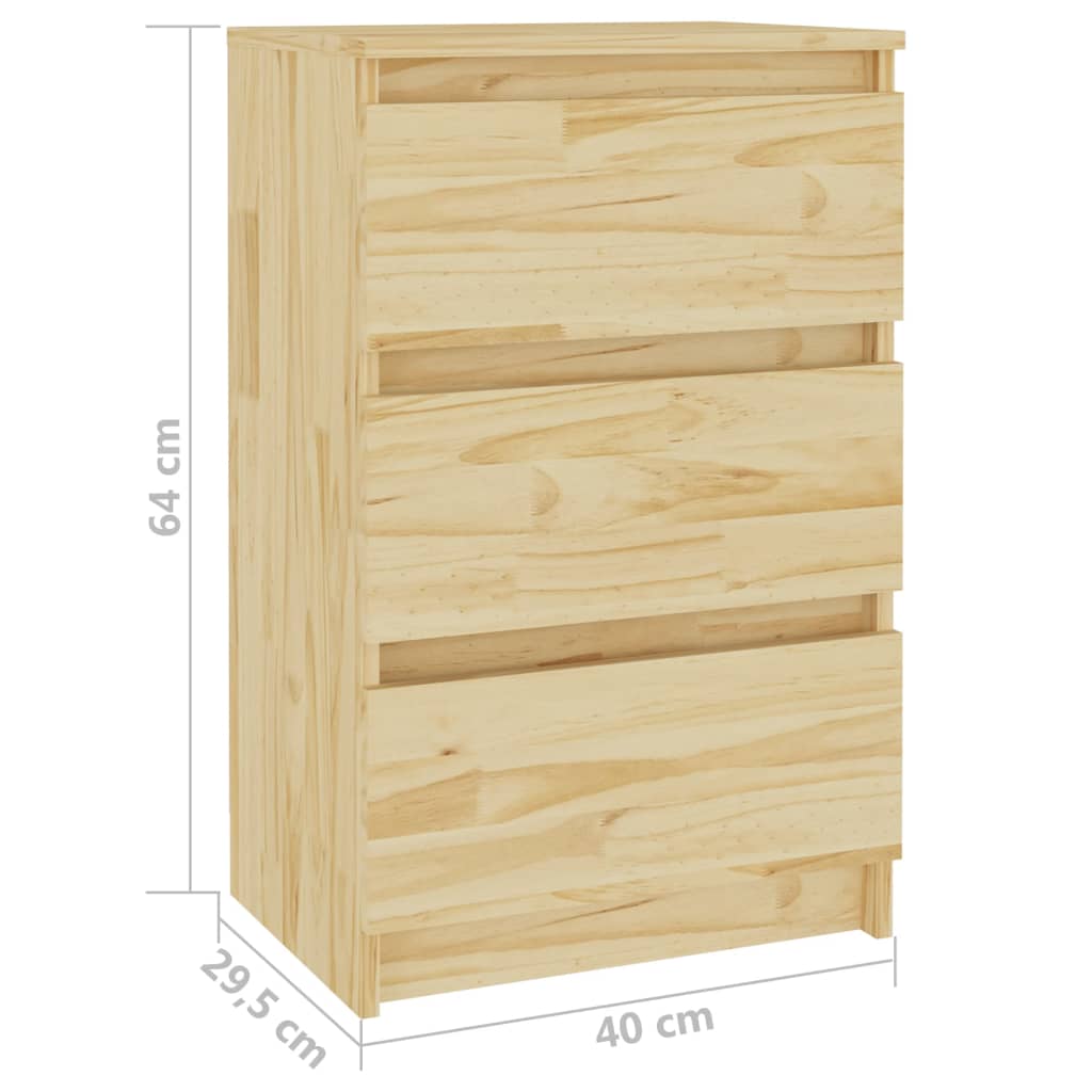 vidaXL Нощни шкафчета, 2 бр, 40x29,5x64 см, бор масив