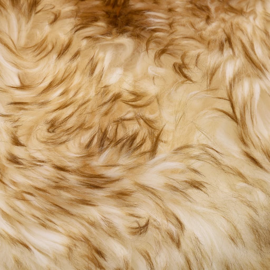 vidaXL Килим от овча кожа, 60х90 см, кафяв меланж