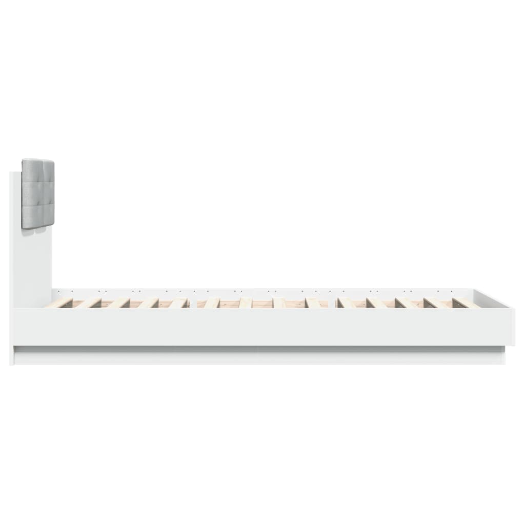 vidaXL Рамка за легло с табла, бяла, 90x200 см, инженерно дърво
