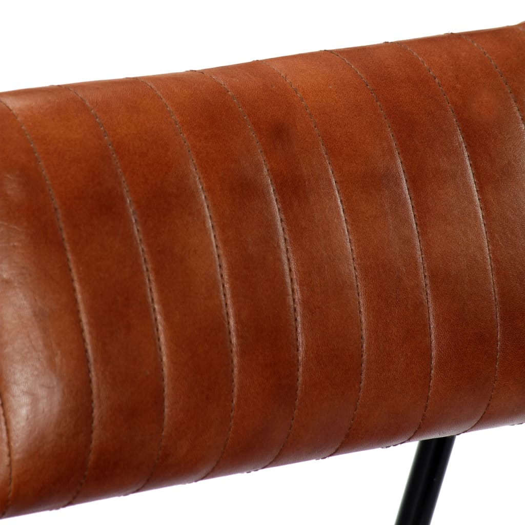 vidaXL Люлеещ стол, кафяв, естествена кожа