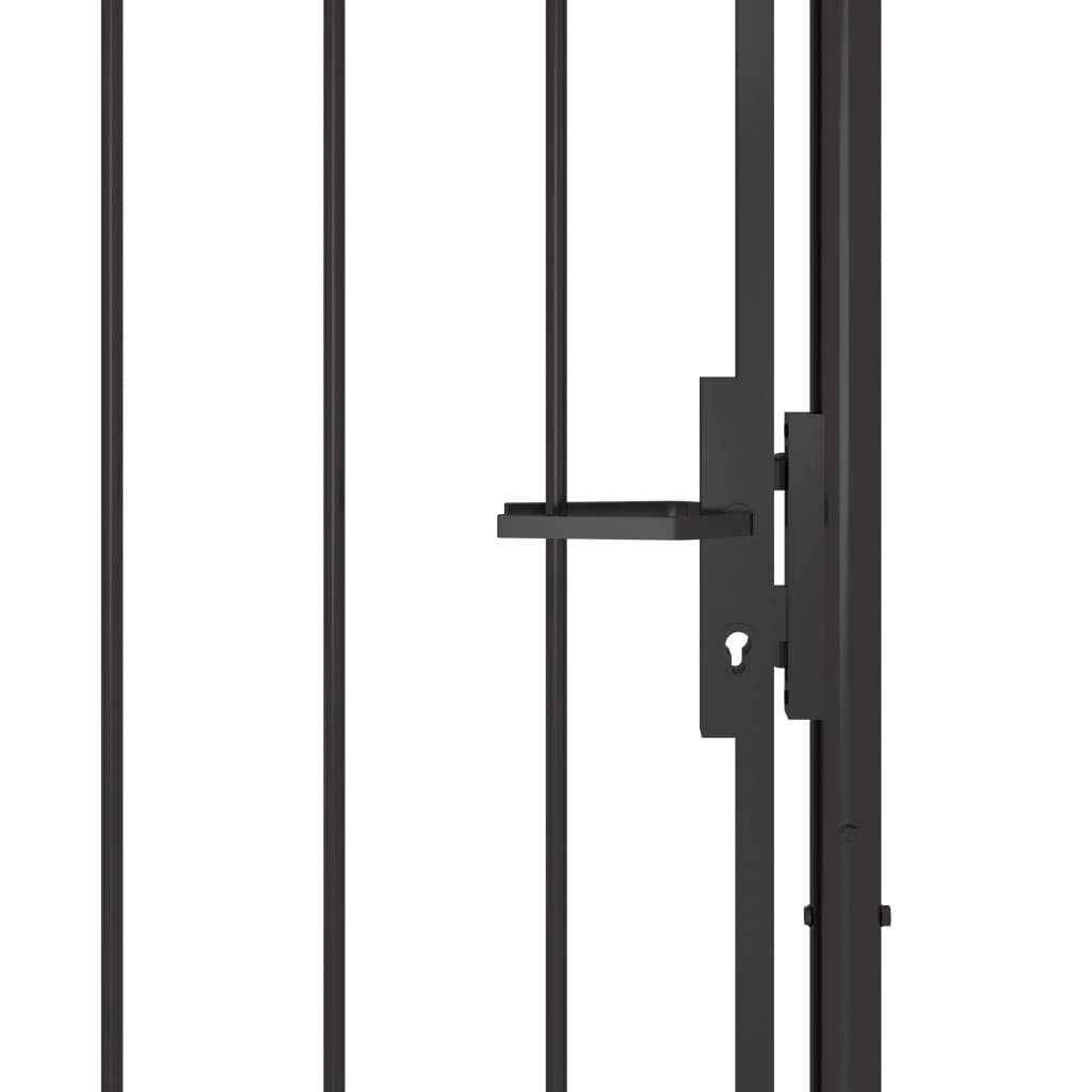 vidaXL Градинска порта, стомана, 1x2,5 м, черна