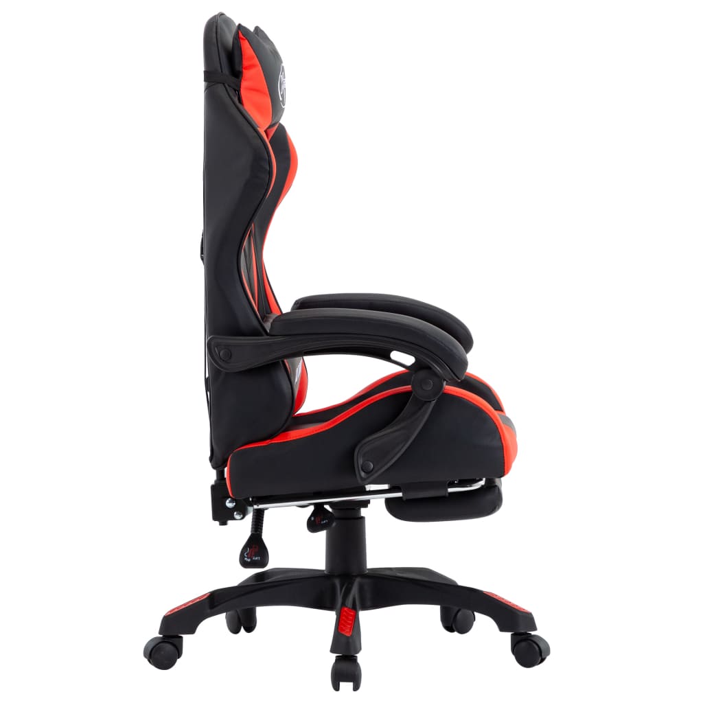 vidaXL Геймърски стол подложка за крака червено/черно изкуствена кожа