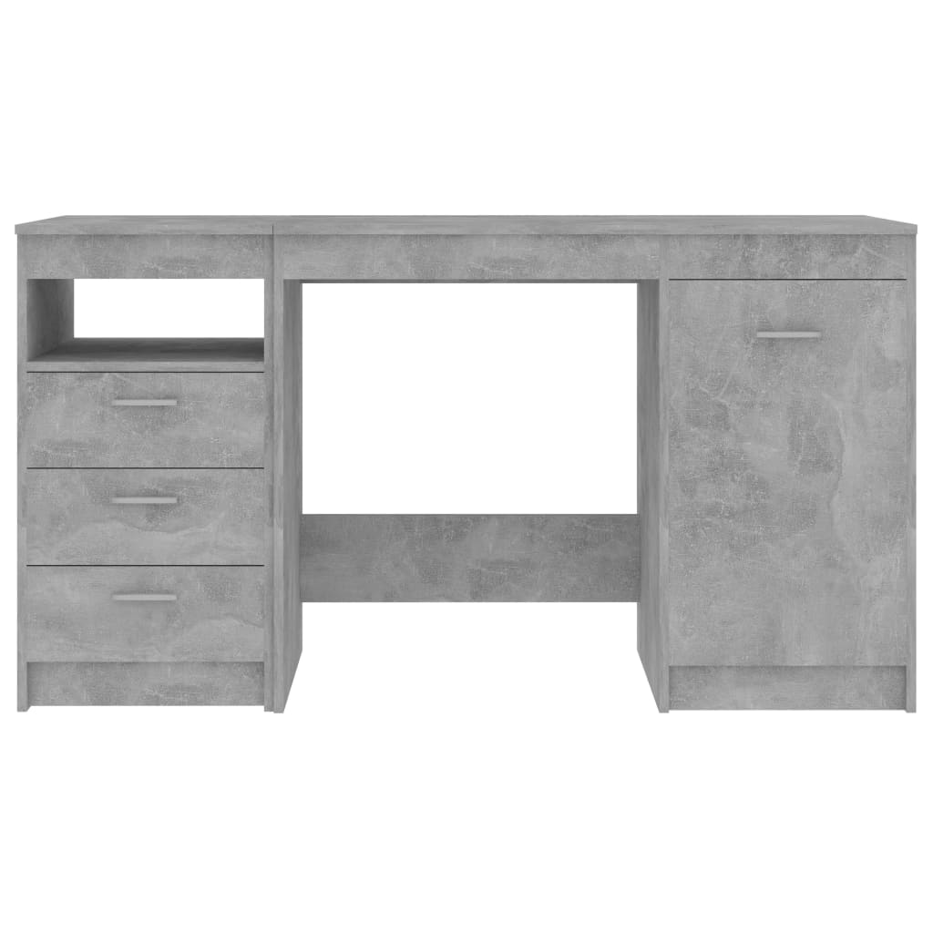 vidaXL Бюро, бетонно сиво, 140x50x76 см, ПДЧ