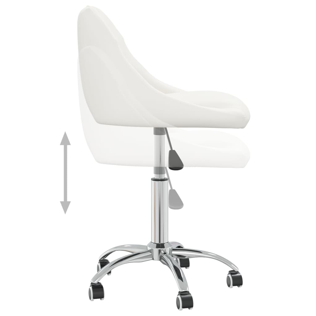 vidaXL Въртящ се офис стол, бял, изкуствена кожа