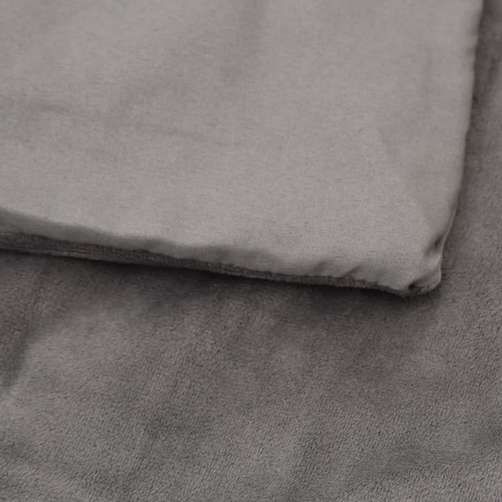 vidaXL Утежнено одеяло с плик, сиво, 200x200 см, 13 кг, плат