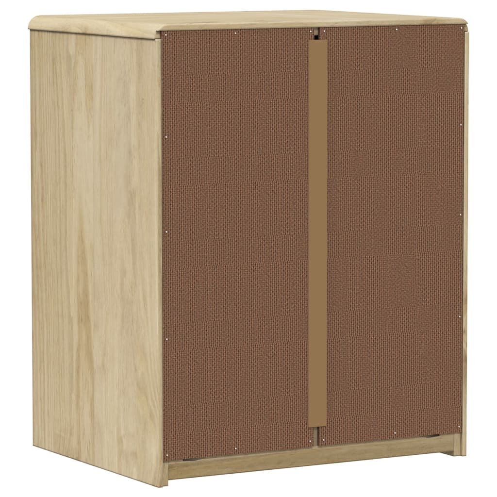 vidaXL Нощно шкафче SAUDA, дъб, 44x35x56 см, бор масив