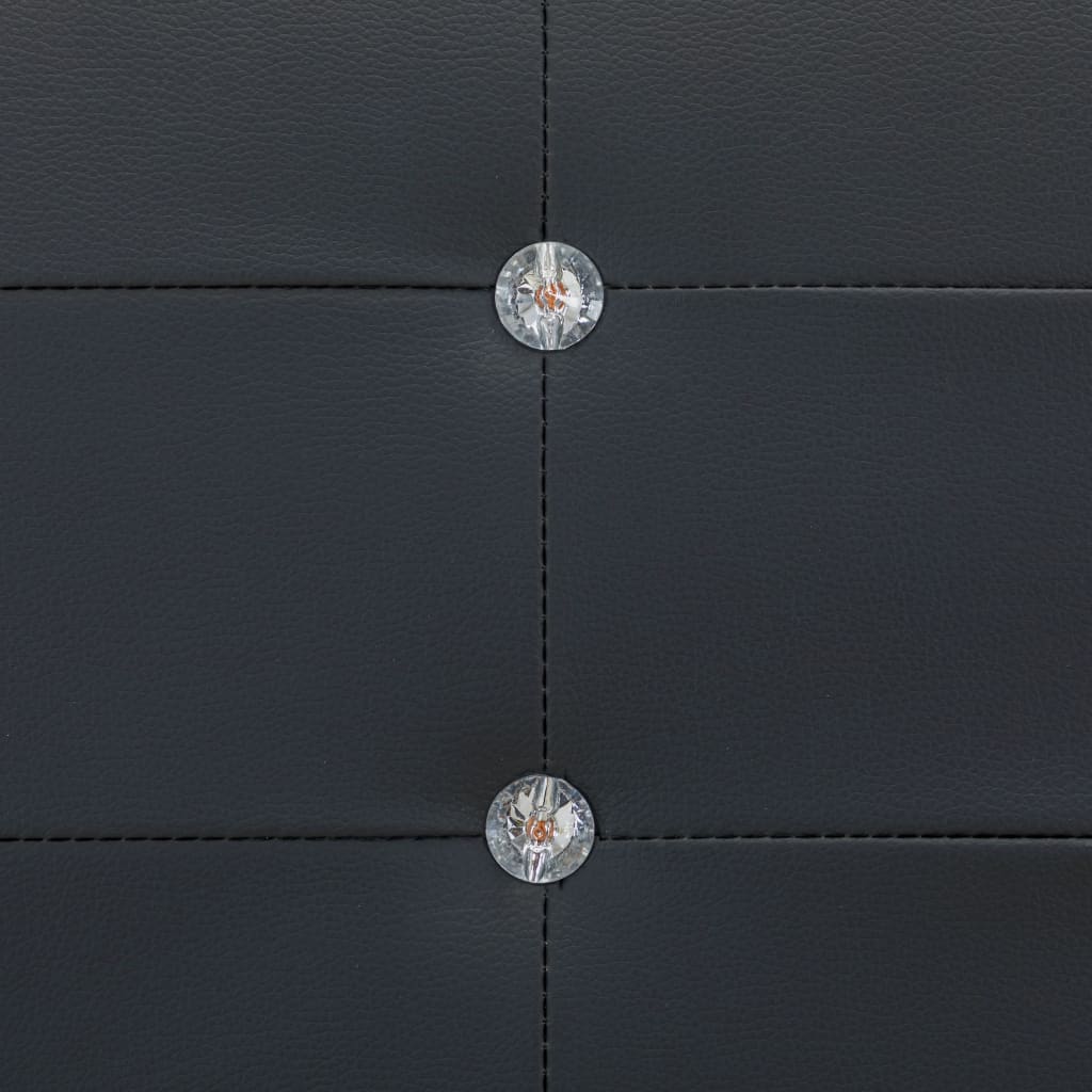 vidaXL Легло с мемори матрак, черно, изкуствена кожа, 140x200 см
