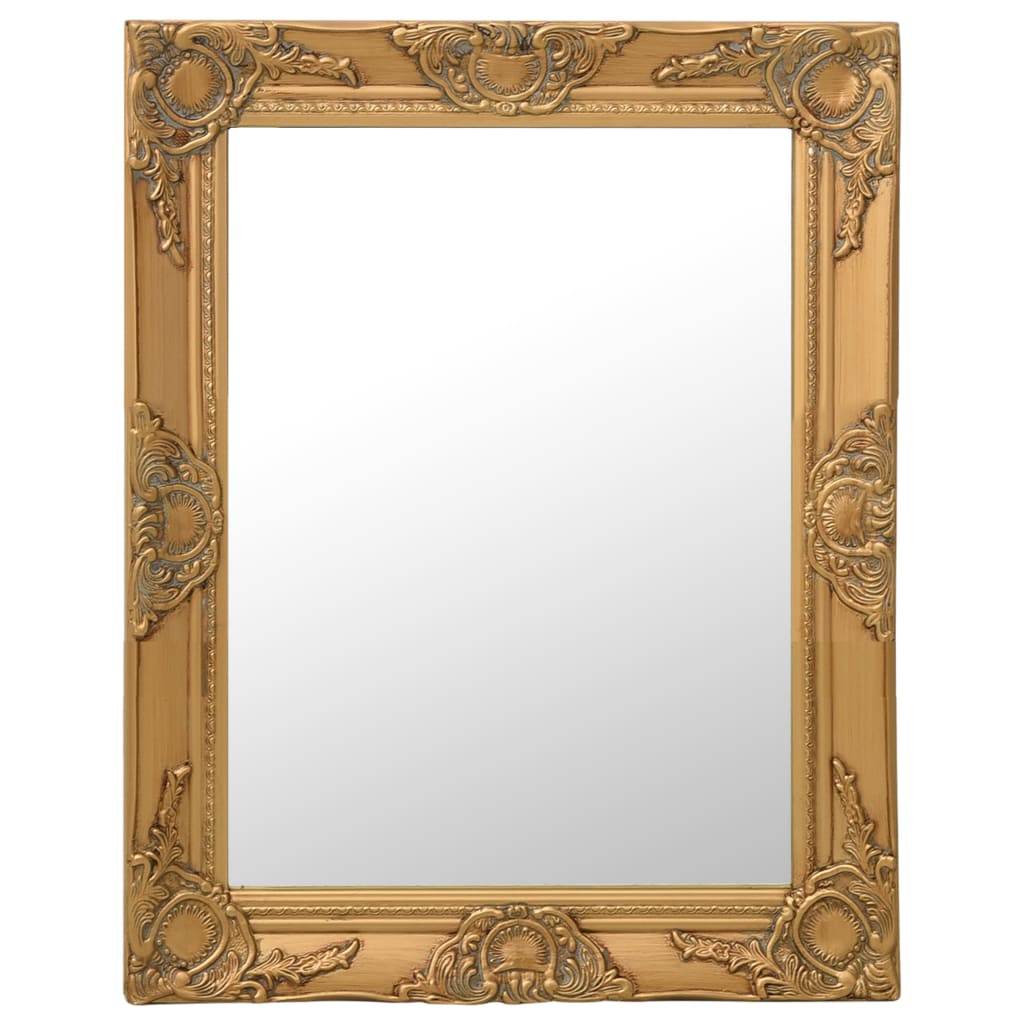 vidaXL Стенно огледало, бароков стил, 50x60 см, златисто