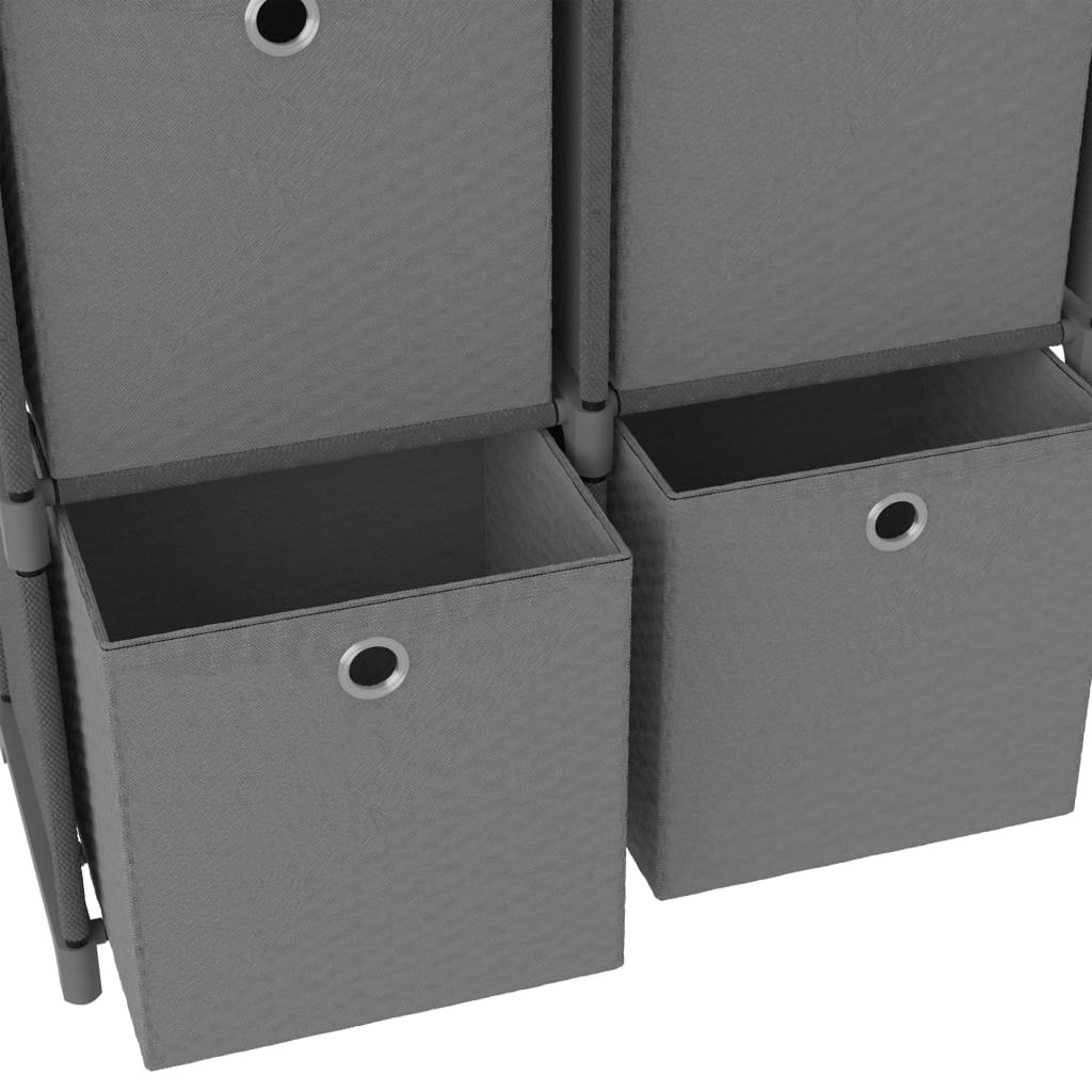 vidaXL Органайзер с 6 отделения с кутии, сив, 103x30x72,5 см, плат