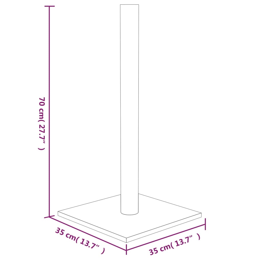 vidaXL Котешки стълб за драскане, светлосив, 35x35x70 см