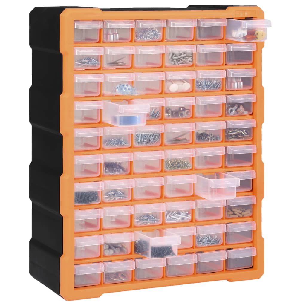 vidaXL Шкаф органайзер с 60 чекмеджета, 38x16x47,5 см