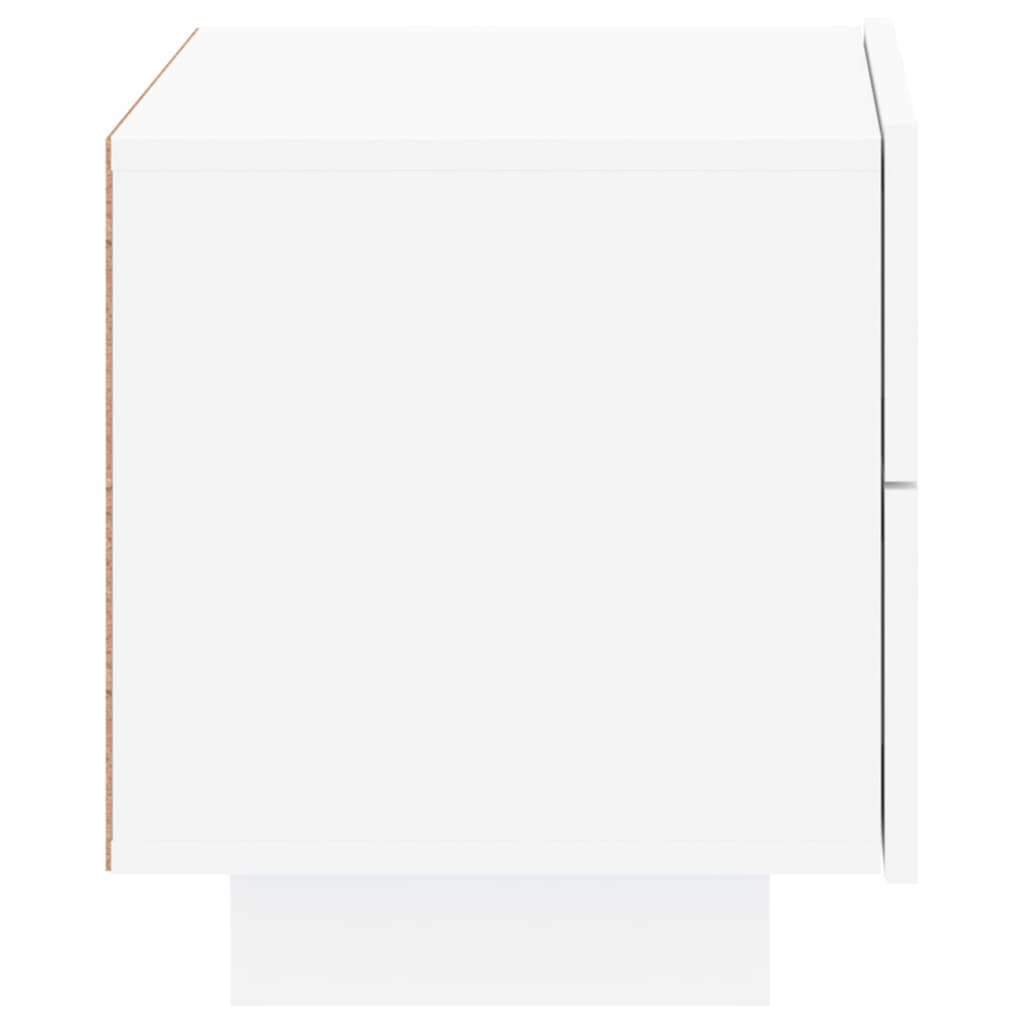 vidaXL Нощно шкафче с LED осветление, бяло, 70x36x40,5 см