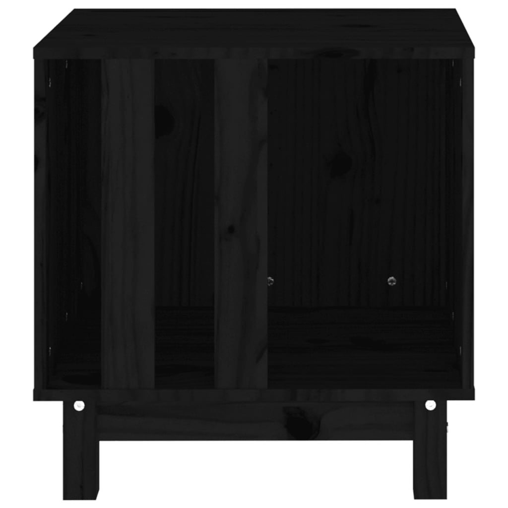 vidaXL Кучешка колиба, черна, 50x40x52 см, бор масив