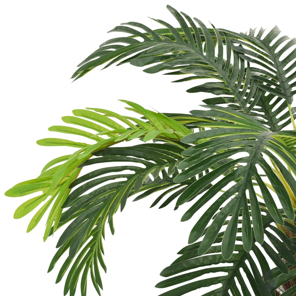 vidaXL Изкуствена сагова палма със саксия, зелена, 90 см