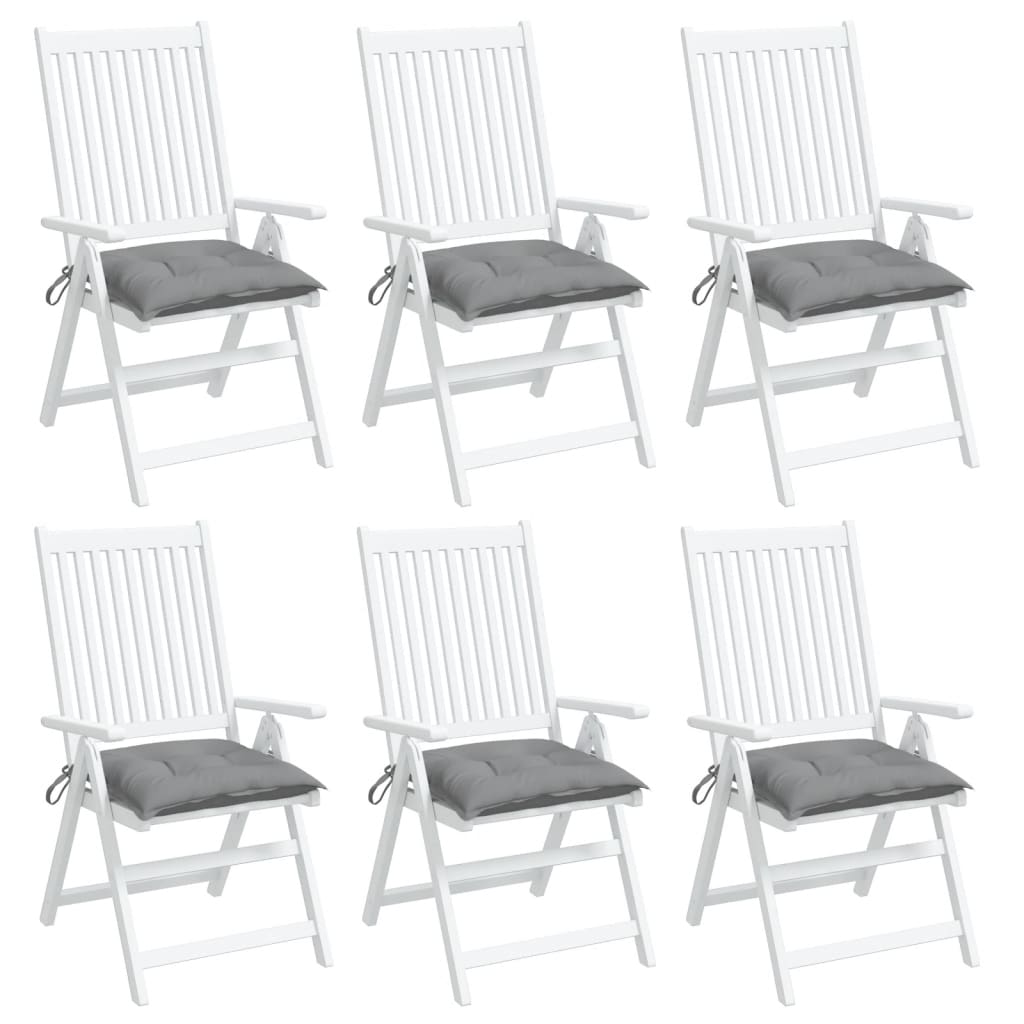 vidaXL Възглавници за столове 6 бр сиви 40x40x7 см Оксфорд плат
