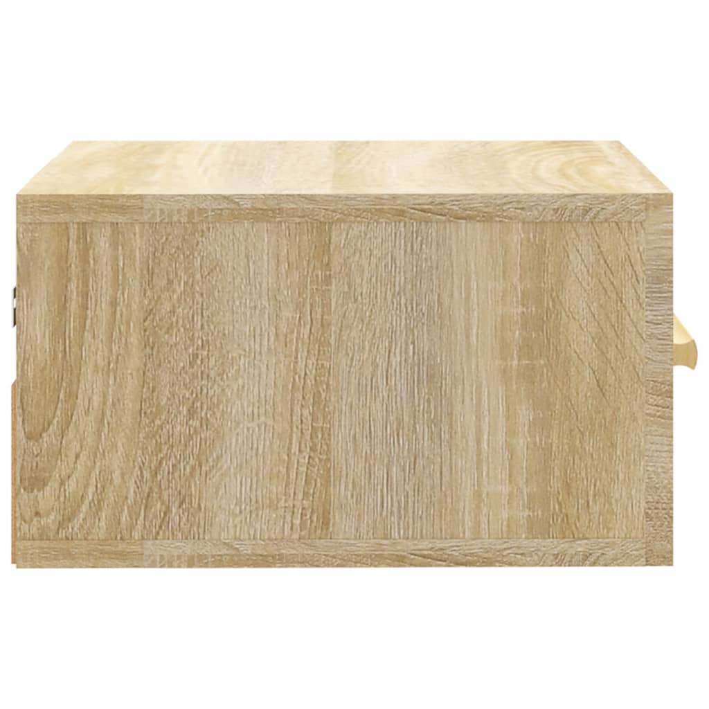 vidaXL Нощно шкафче за стенен монтаж, сонома дъб, 35x35x20 см