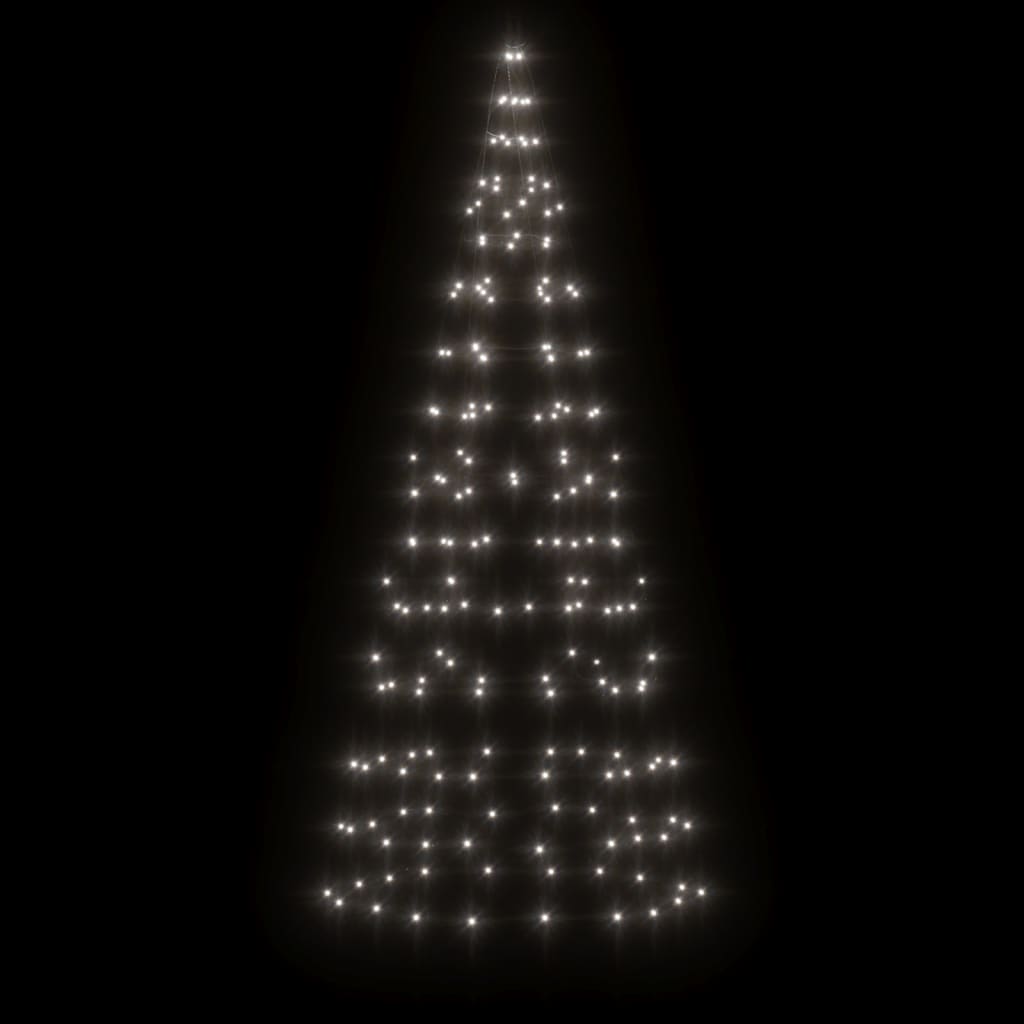 vidaXL Коледна елха стрингове за пилон 200 LED студено бяло 180 см