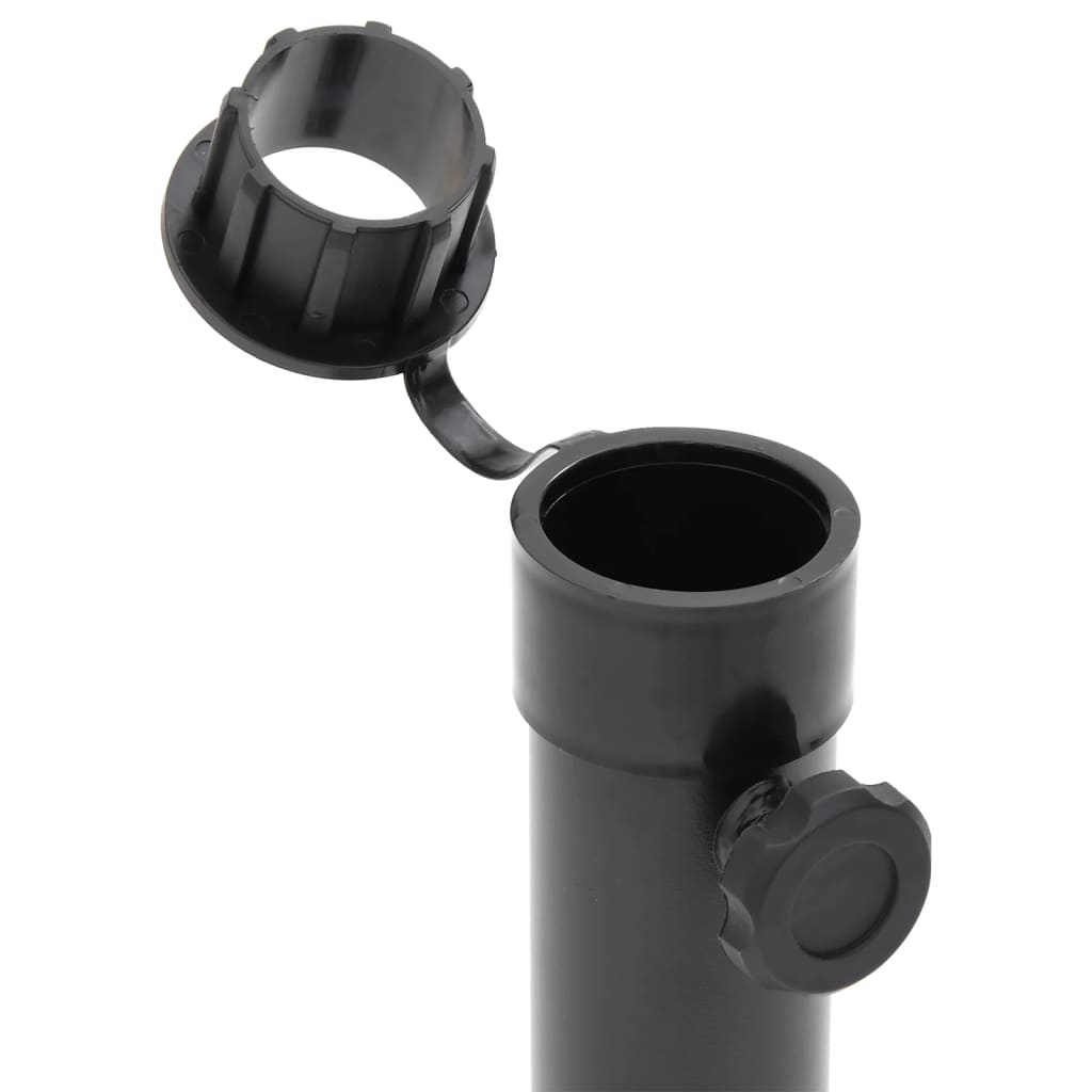vidaXL Основа за чадър Ø38/48 мм прът матово черно стомана