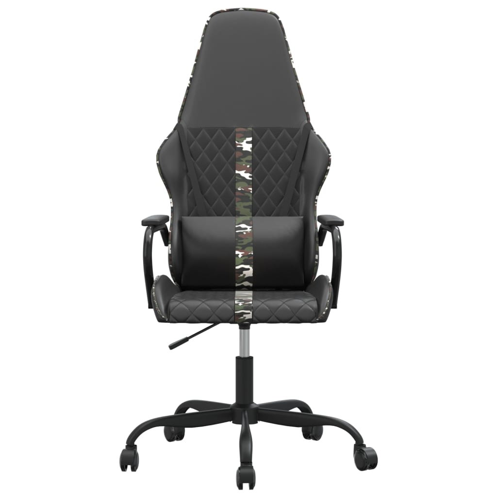 vidaXL Гейминг стол, черно и камуфлаж, изкуствена кожа