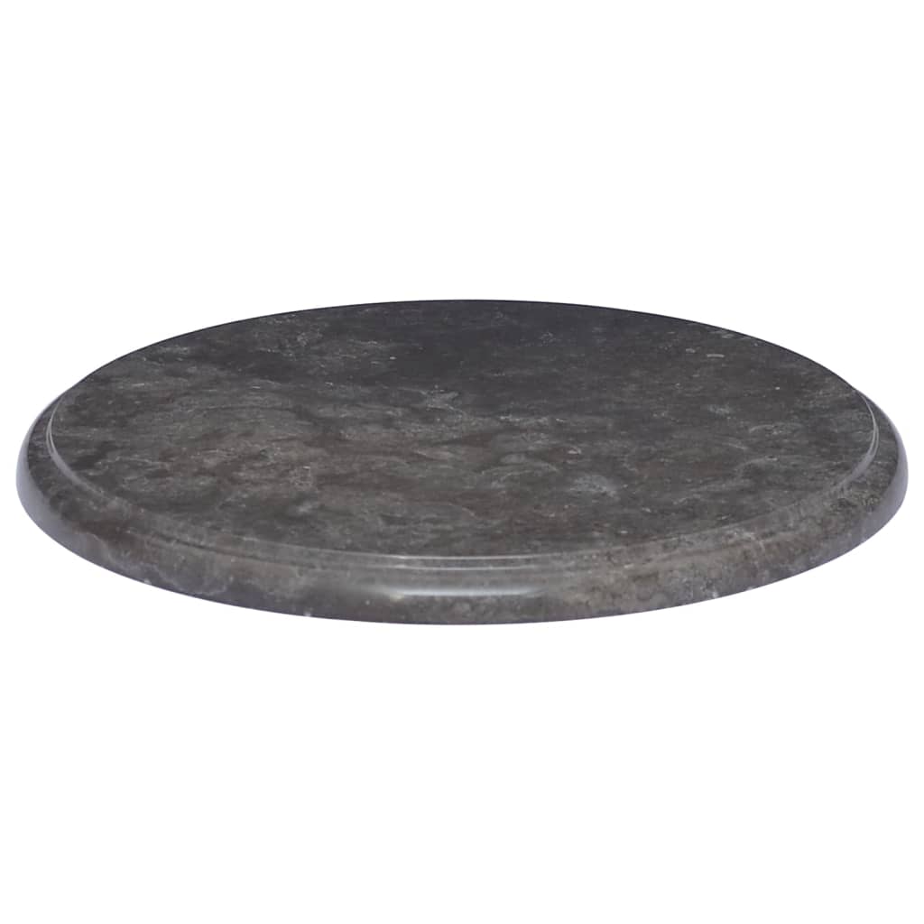 vidaXL Плот за маса, черен, Ø40x2,5 см, мрамор