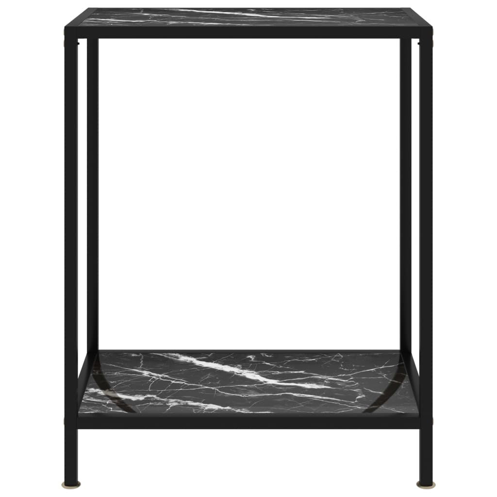vidaXL Конзолна маса, черна, 60x35x75 cм, закалено стъкло