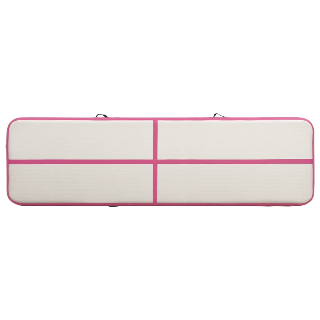 vidaXL Надуваем дюшек за гимнастика с помпа, 800x100x15 см, PVC, розов