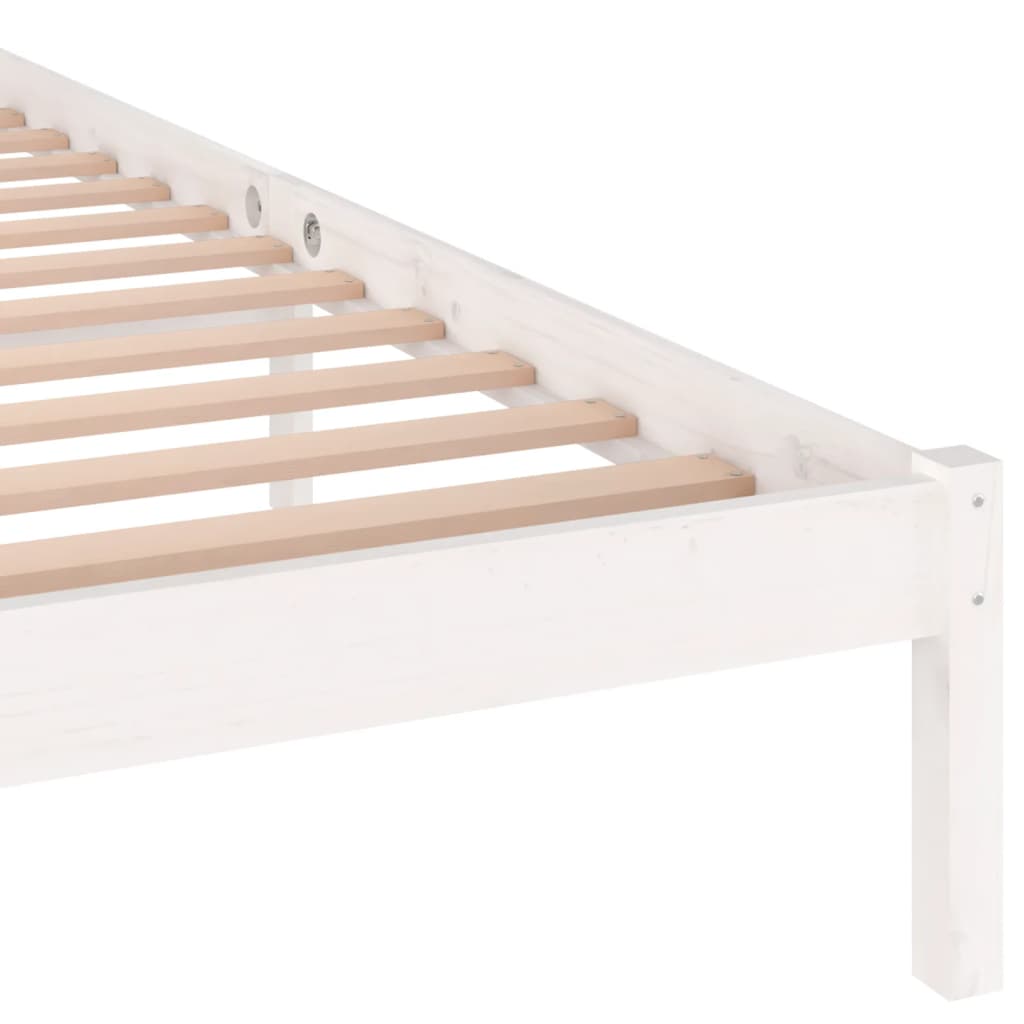vidaXL Рамка за легло, бор масив, 140х200 см, бяло
