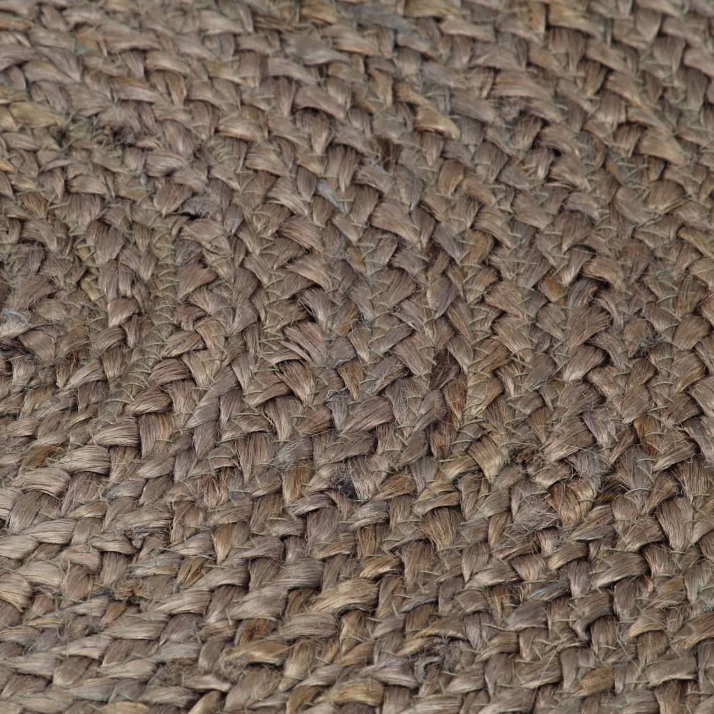 vidaXL Ръчно тъкан килим от юта, кръгъл, 240 см, сив