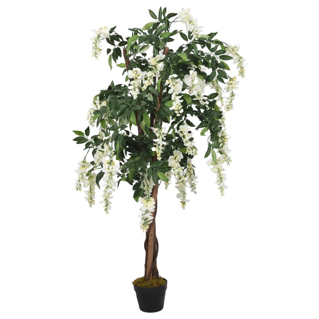 vidaXL Изкуствено дърво глициния 560 листа 80 см зелено и бяло