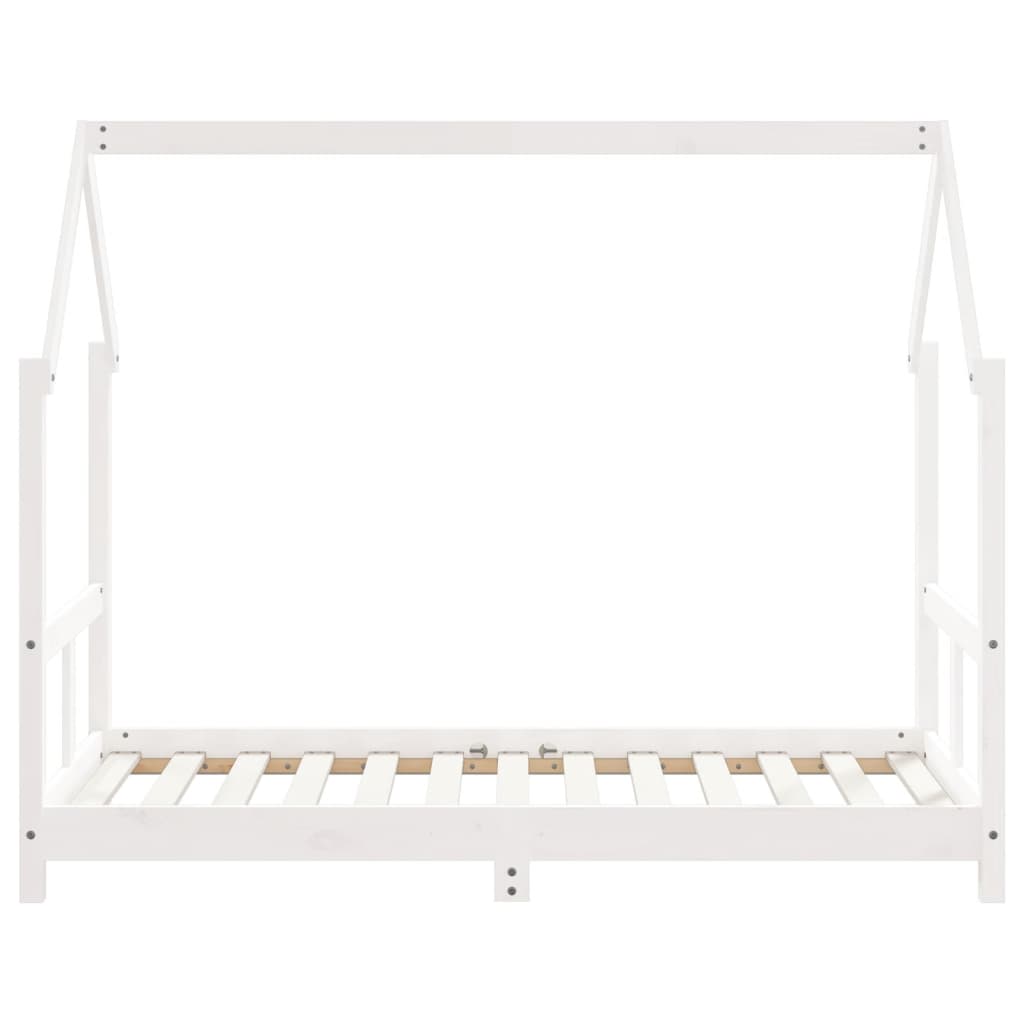 vidaXL Детска рамка за легло бяла 80x160 см масивна борова дървесина