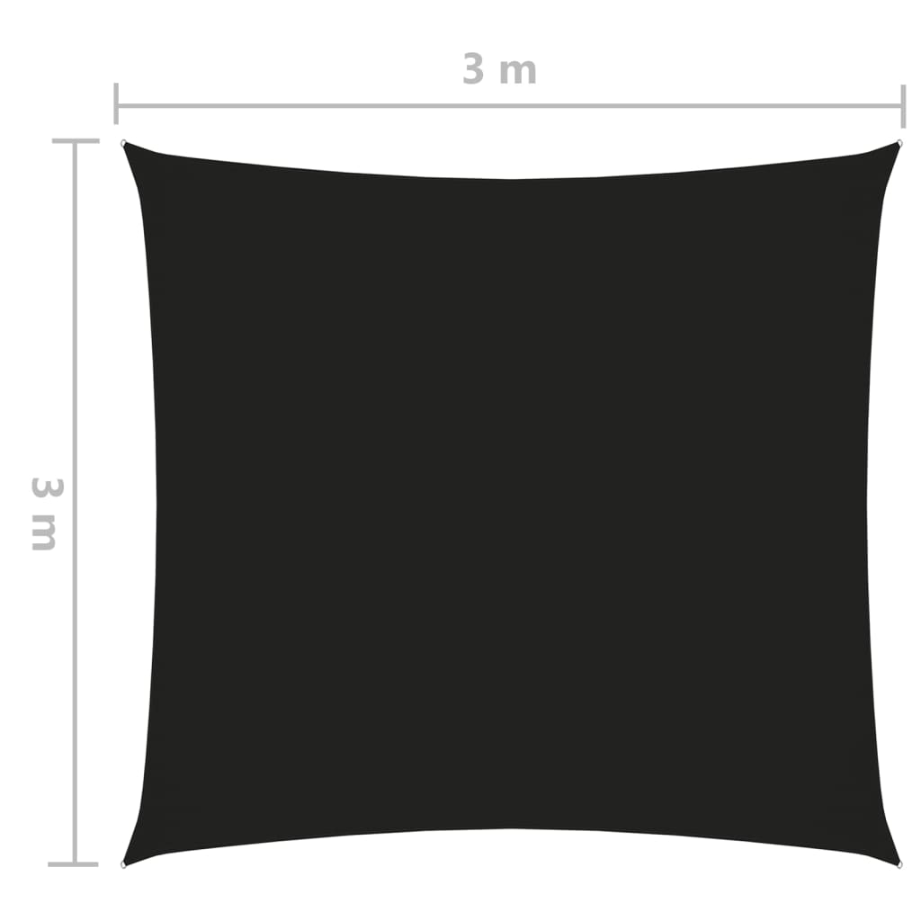 vidaXL Платно-сенник, Оксфорд плат, квадратно, 3x3 м, черно