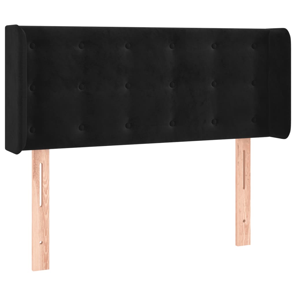 vidaXL Горна табла за легло, черна, 93x16x78/88 см, кадифе