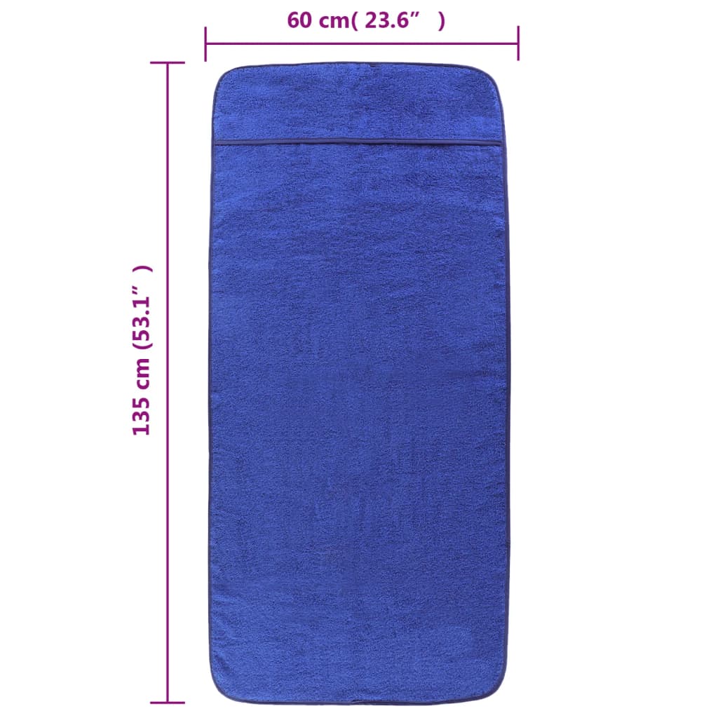 vidaXL Плажни кърпи 2 бр кралско сини 60x135 см текстил 400 GSM