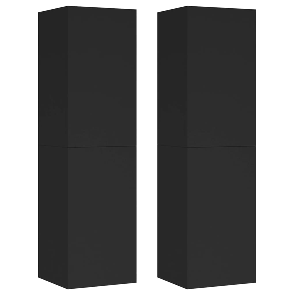 vidaXL ТВ шкафове, 2 бр, черни, 30,5x30x110 см, ПДЧ